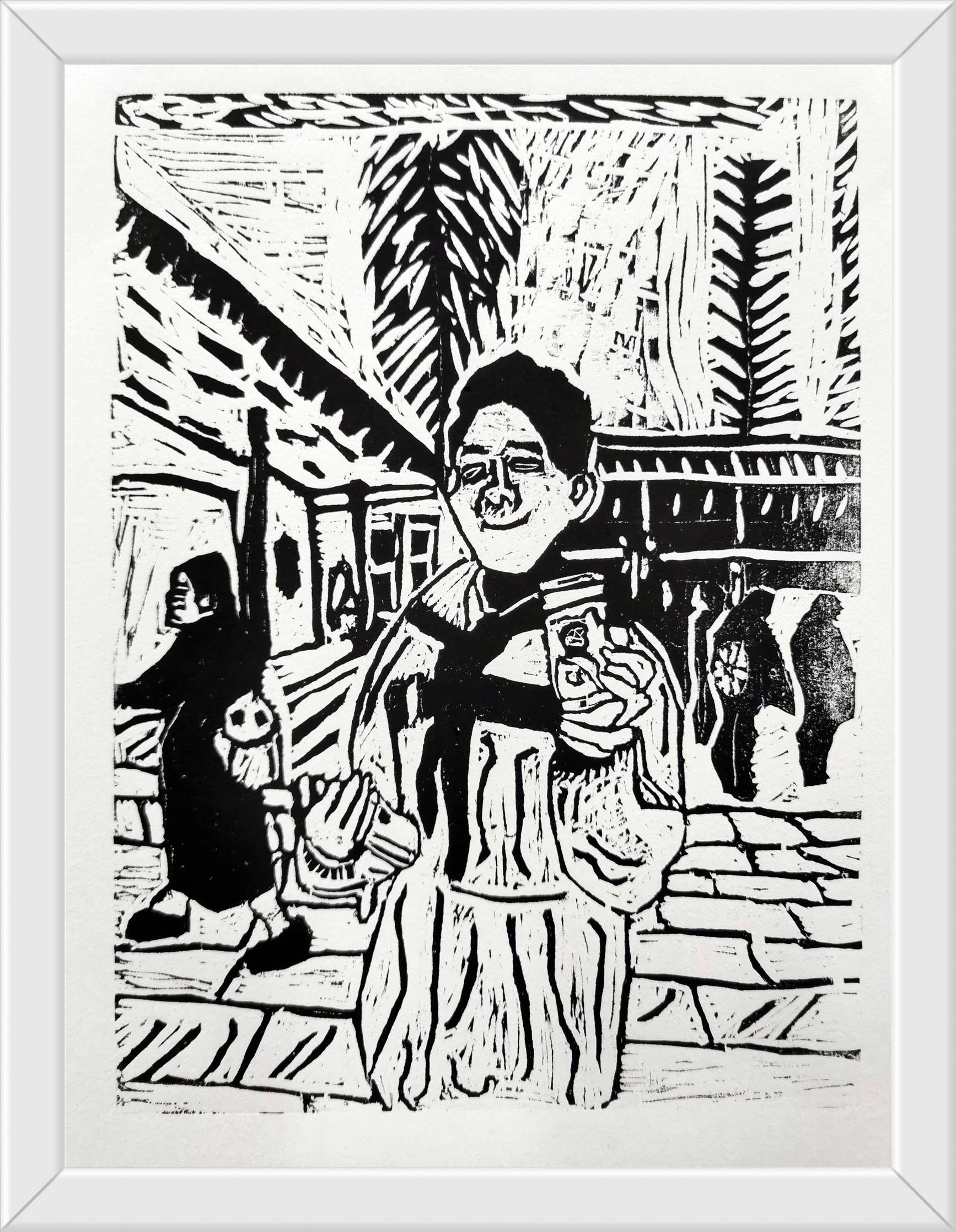 初一11班 冯昊冉《写生中的同学》.jpg